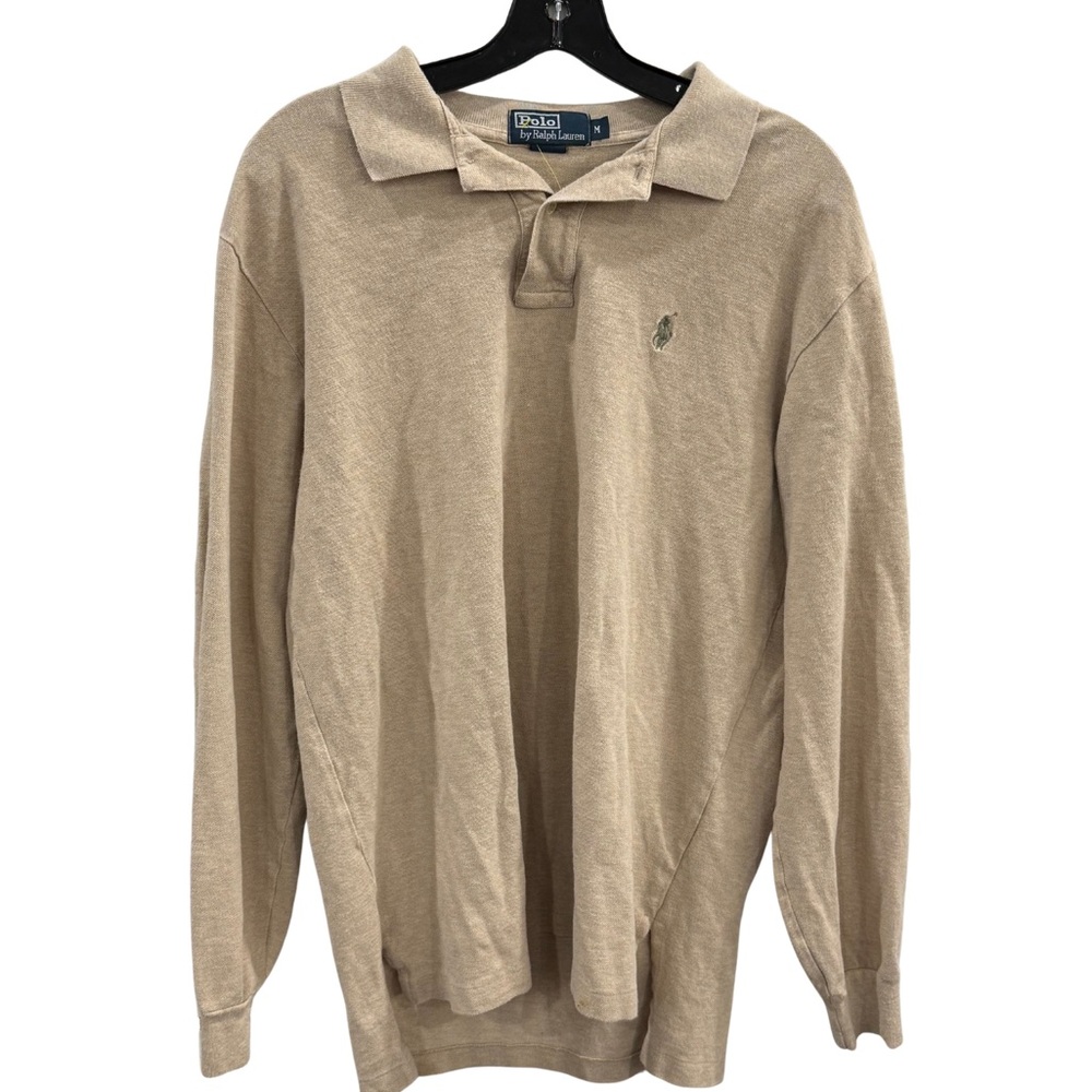 Polo Ralph Lauren Beige Long Sleeve Polo Shirt - Size M